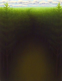 Hidden Road, oil on wood, 13" x 10", 2003.