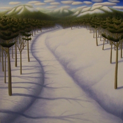 Snow Path II, oil on wood, 12" x 12", 2008.